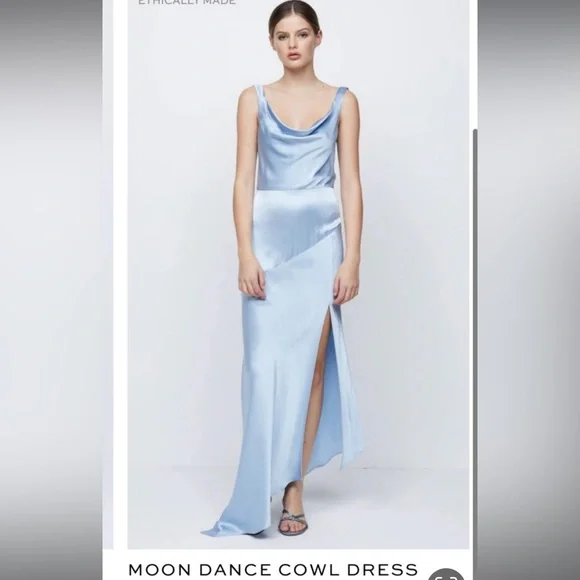 blue slip dress short Bec & Bridge Mirabelle Cowl Maxi Dress - Arctic Blue main image 1